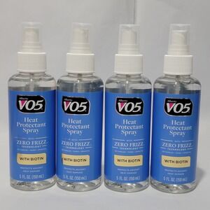 Alberto VO5 Heat Protectant Spray Zero Frizz Biotin 5oz 4 Pack Bundle